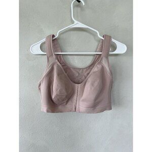 DELIMIRA Women's Front Closure Posture Wireless Back Support Full Bra Pink 38DD